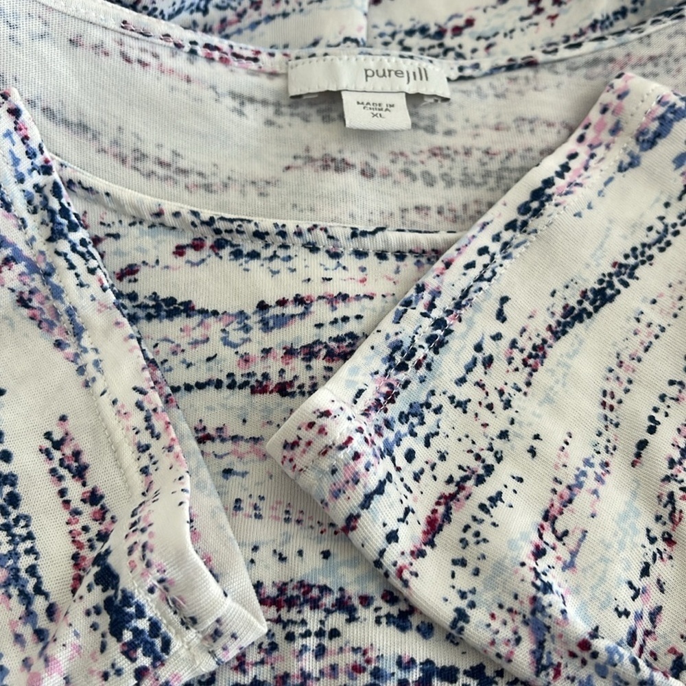 J Jill Pure Jill Asymmetrical Hen Half Sleeve Tunic Top Size XL - Picture 6 of 8
